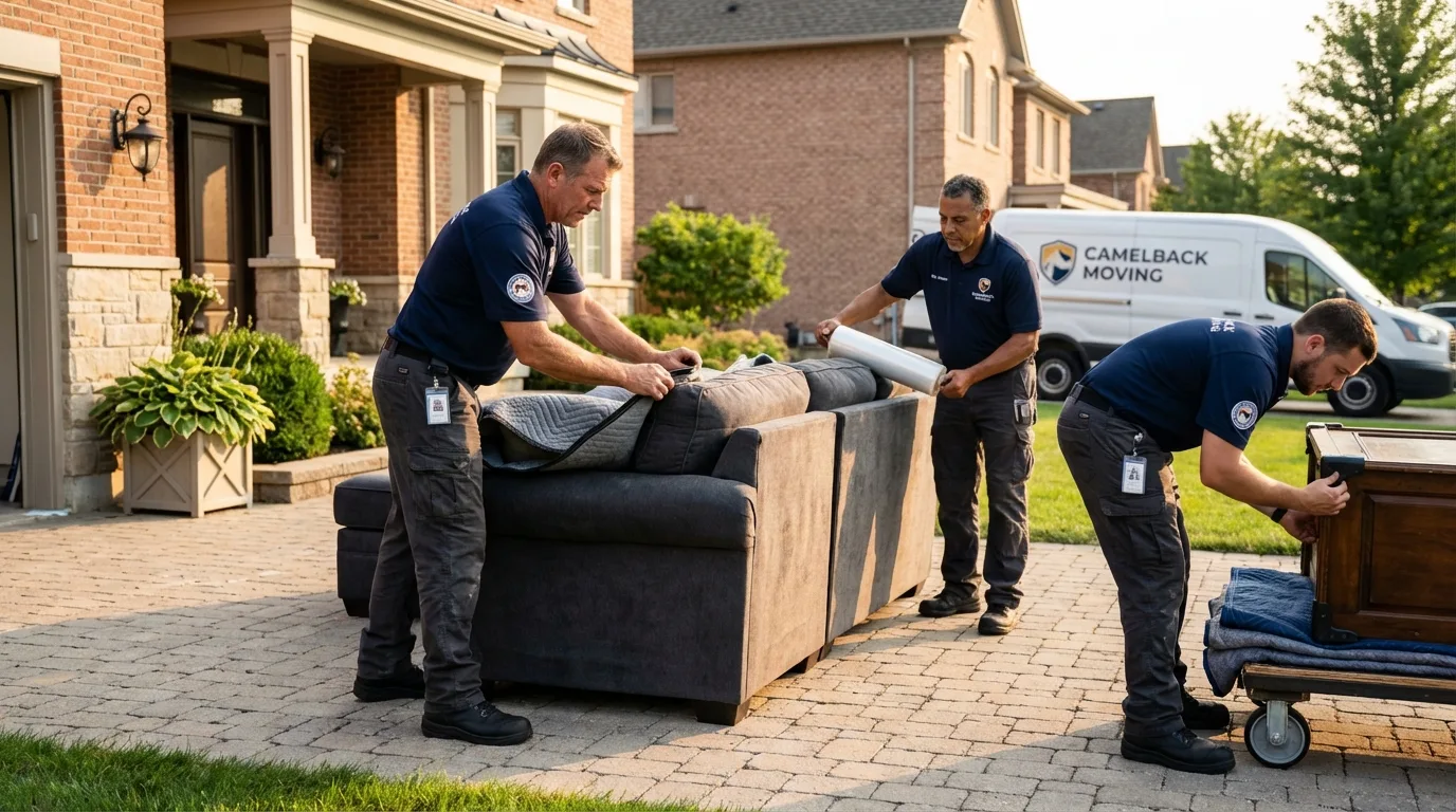 Large estate moving crew wrapping furniture in Viroqua, WI